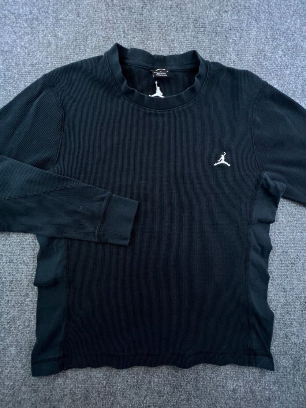Nike Air Jordan Adult Large Black Jumpman Logo Pullover Mens Cotton Stretch